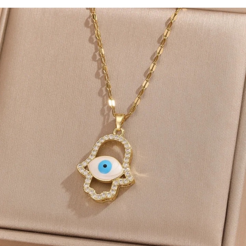 Gold Evil Eye Pendant Necklace